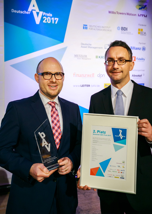 2. Platz kleine und mittlere Unternehmen; Deutscher bAV-Preis 2017 – EISENMANN SE