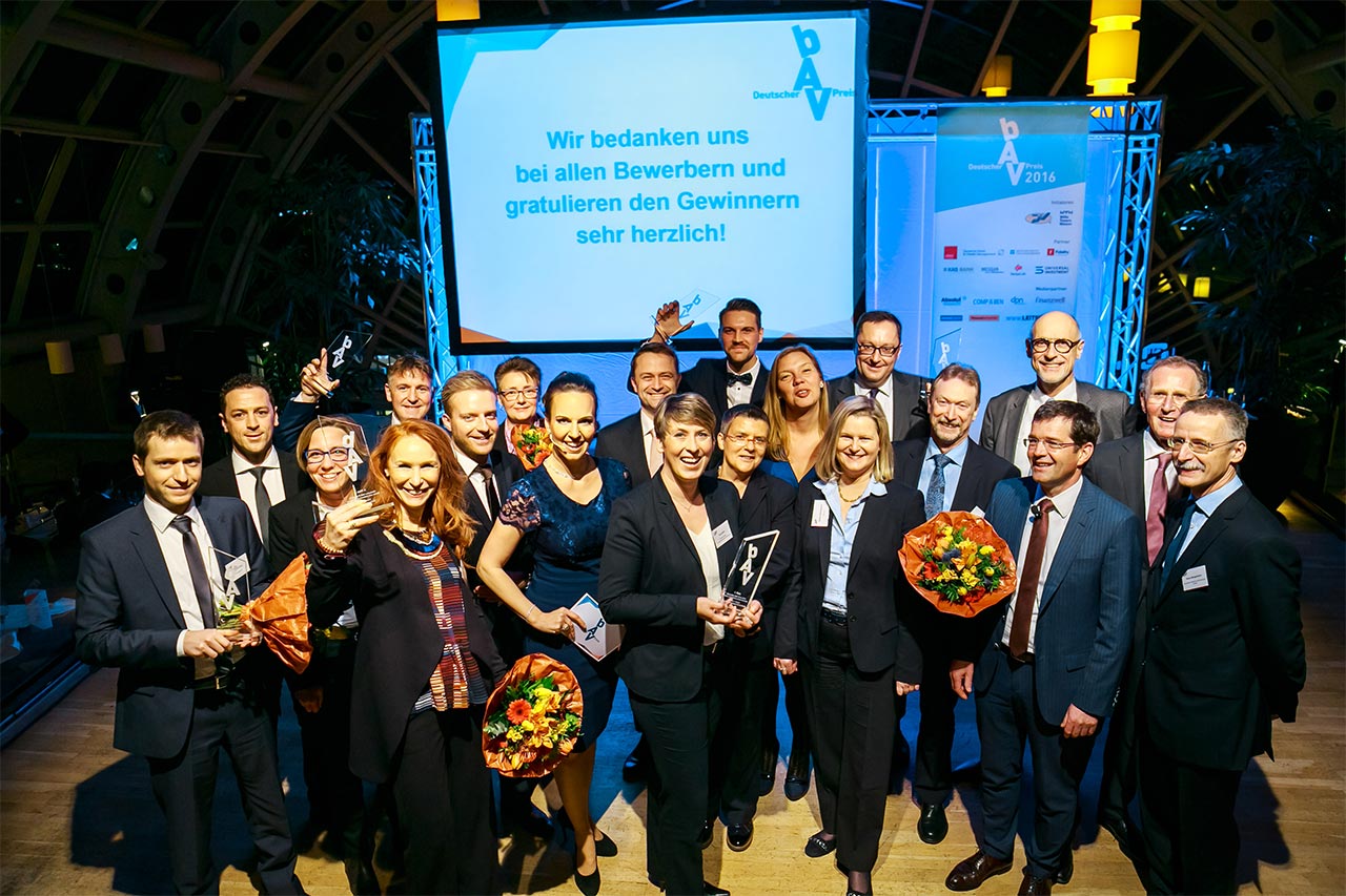 Bilder von der Preisverleihung des Deutschen bAV-Preises 2016
